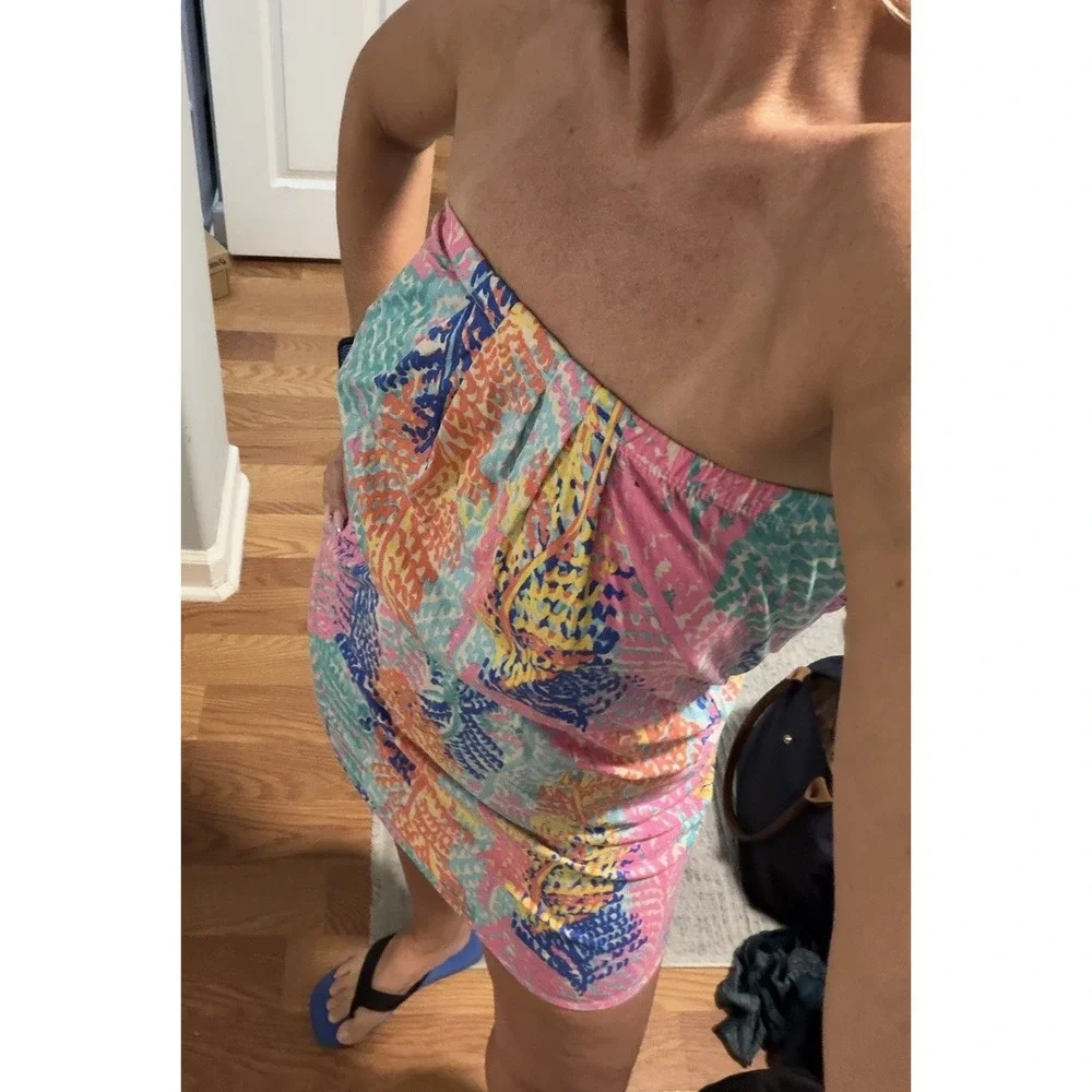 Lilly Pulitzer Windsor Strapless Dress -Electric Feel Size XS coverup Beachy - Picture 13 of 16